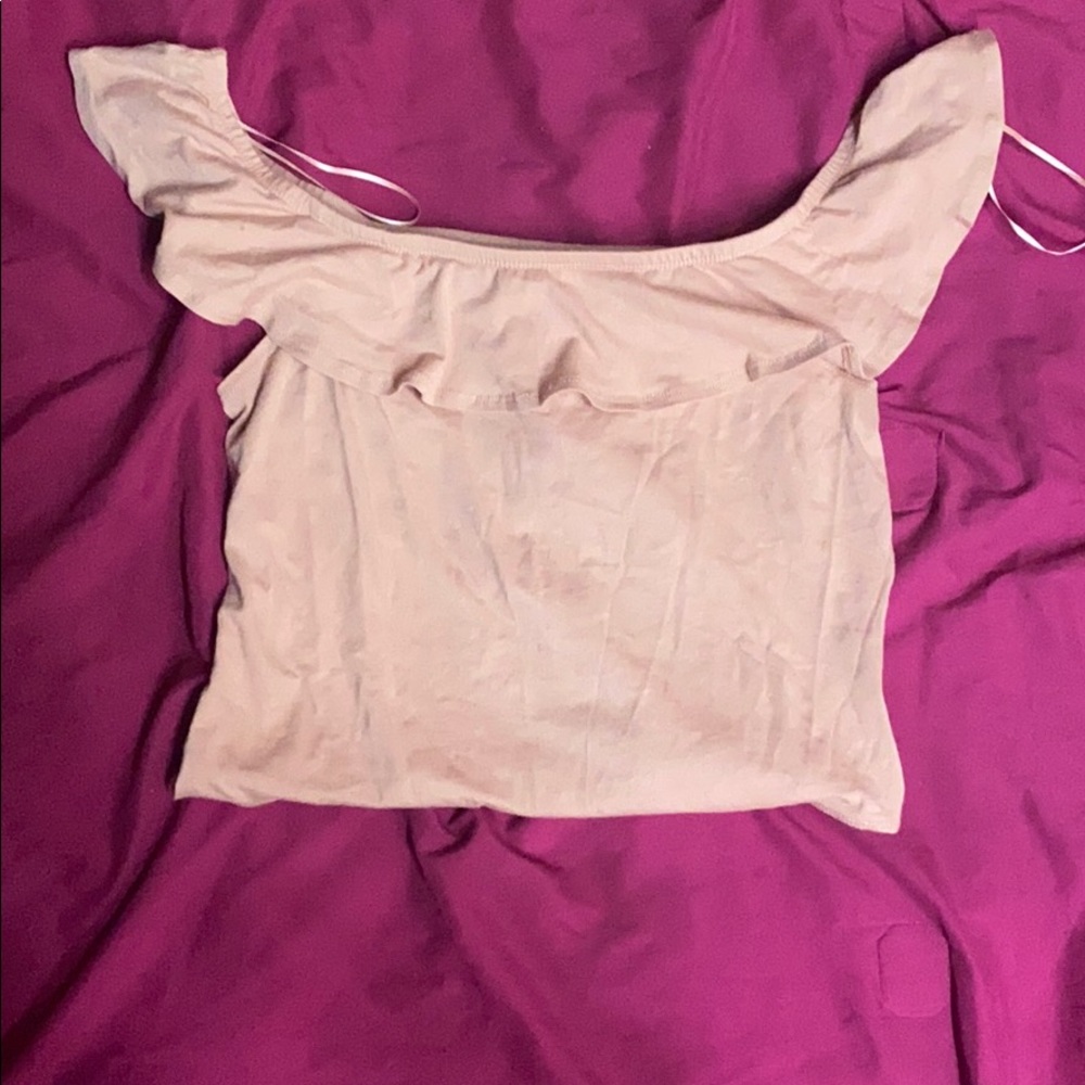 Ruffled Cream/Pink body suit